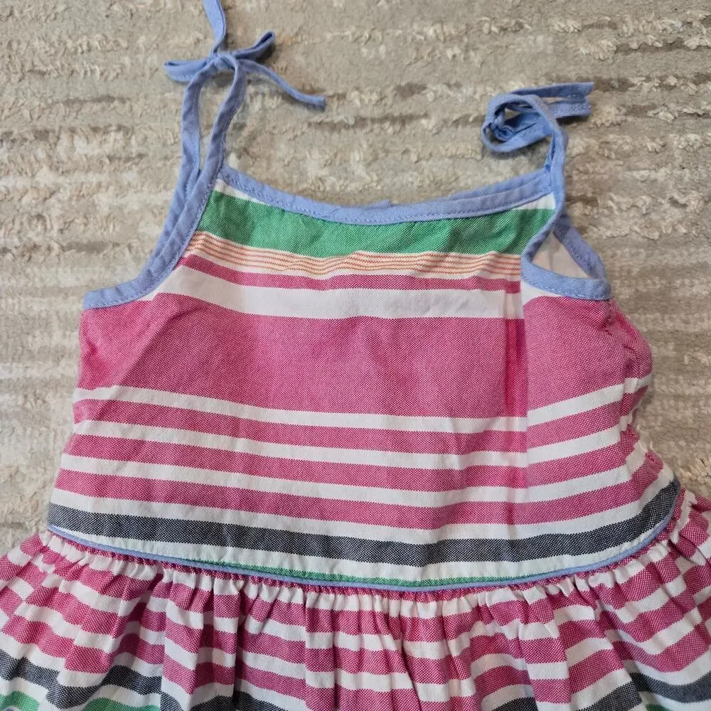 Ralph Lauren Striped Fit and Flare Spring Summer Dress Pink‎ Baby Girl 18 Month